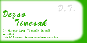 dezso timcsak business card